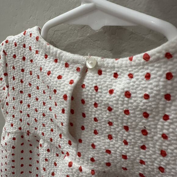 Zara White & Red Polka Dot Short Sleeve Dress - Picture 7 of 7